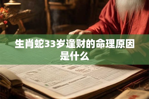 生肖蛇33岁逢财的命理原因是什么