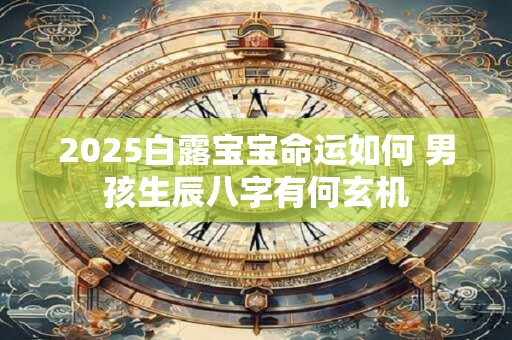 2025白露宝宝命运如何 男孩生辰八字有何玄机