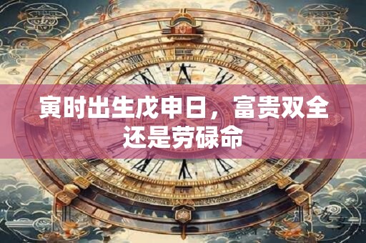 寅时出生戊申日，富贵双全还是劳碌命
