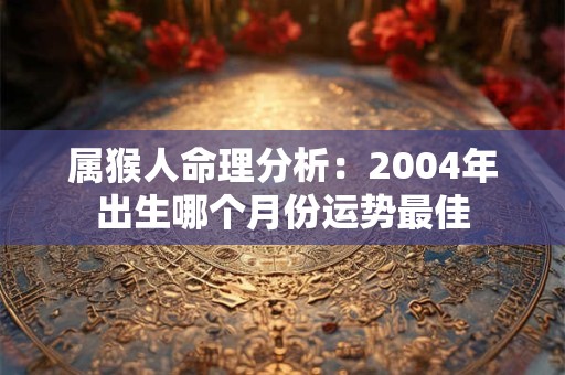 属猴人命理分析：2004年出生哪个月份运势最佳