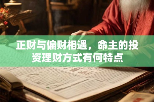 正财与偏财相遇，命主的投资理财方式有何特点