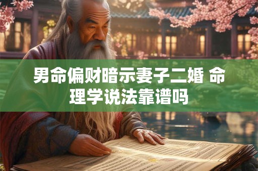 男命偏财暗示妻子二婚 命理学说法靠谱吗