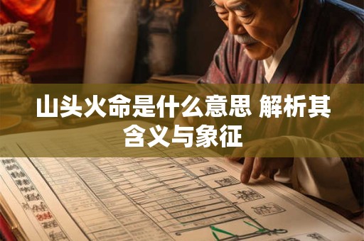 山头火命是什么意思 解析其含义与象征