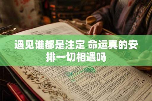 遇见谁都是注定 命运真的安排一切相遇吗