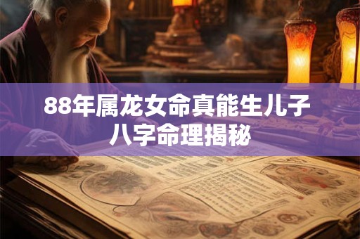88年属龙女命真能生儿子 八字命理揭秘