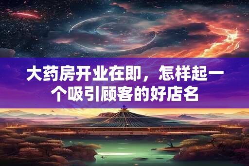 大药房开业在即，怎样起一个吸引顾客的好店名