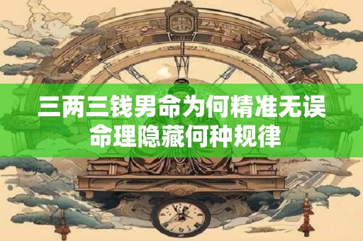 三两三钱男命为何精准无误 命理隐藏何种规律