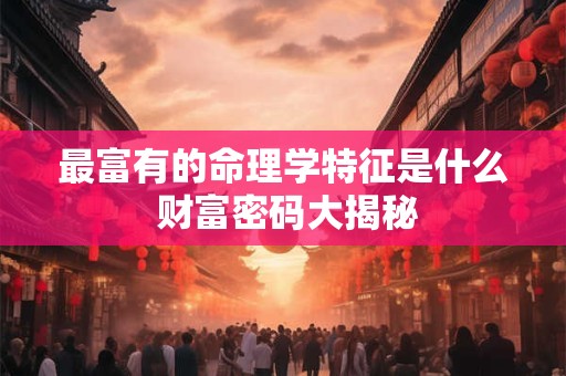 最富有的命理学特征是什么 财富密码大揭秘