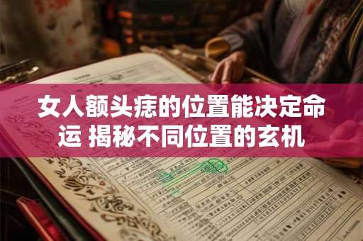 女人额头痣的位置能决定命运 揭秘不同位置的玄机