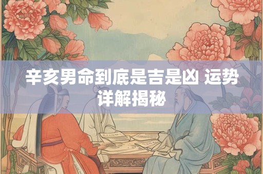辛亥男命到底是吉是凶 运势详解揭秘