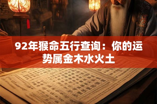 92年猴命五行查询：你的运势属金木水火土