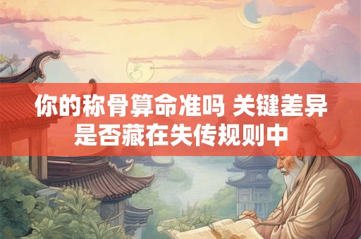 你的称骨算命准吗 关键差异是否藏在失传规则中