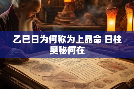 乙巳日为何称为上品命 日柱奥秘何在