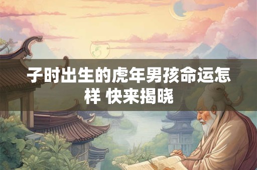 子时出生的虎年男孩命运怎样 快来揭晓