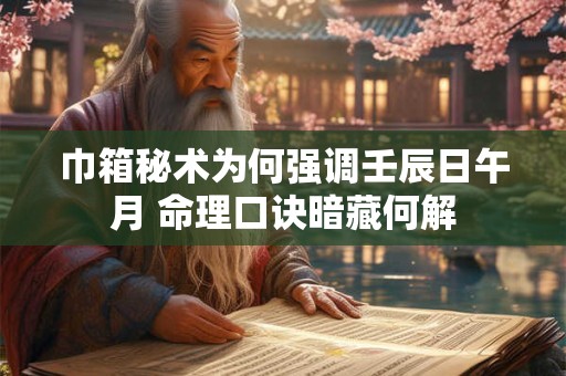 巾箱秘术为何强调壬辰日午月 命理口诀暗藏何解