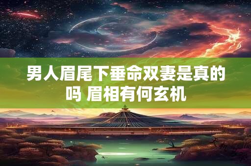 男人眉尾下垂命双妻是真的吗 眉相有何玄机