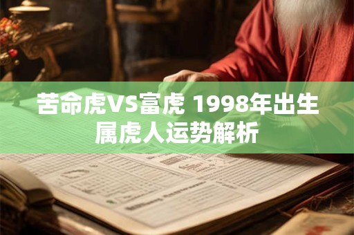 苦命虎VS富虎 1998年出生属虎人运势解析