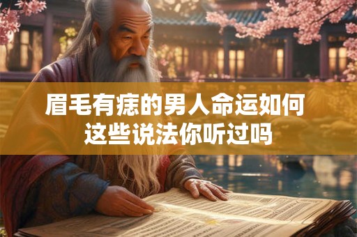 眉毛有痣的男人命运如何 这些说法你听过吗