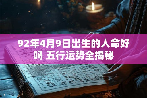 92年4月9日出生的人命好吗 五行运势全揭秘