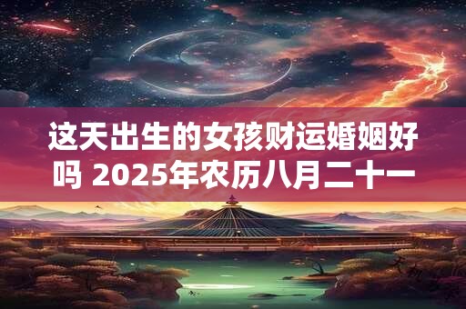 这天出生的女孩财运婚姻好吗 2025年农历八月二十一命理预测