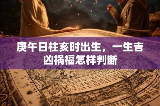 庚午日柱亥时出生，一生吉凶祸福怎样判断