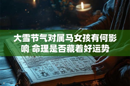 大雪节气对属马女孩有何影响 命理是否藏着好运势