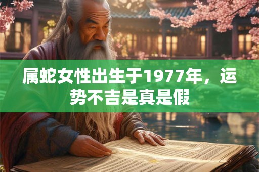 属蛇女性出生于1977年，运势不吉是真是假