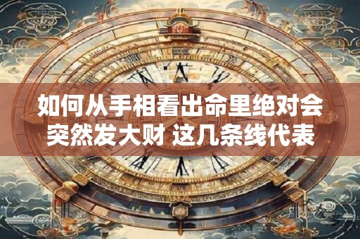 如何从手相看出命里绝对会突然发大财 这几条线代表天降横财