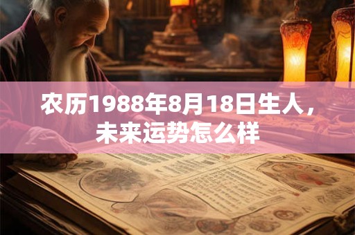 农历1988年8月18日生人，未来运势怎么样