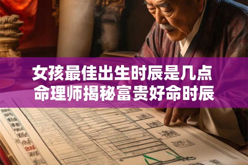 女孩最佳出生时辰是几点 命理师揭秘富贵好命时辰