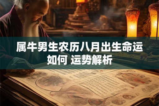 属牛男生农历八月出生命运如何 运势解析