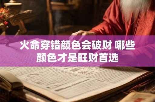 火命穿错颜色会破财 哪些颜色才是旺财首选