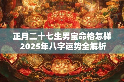 正月二十七生男宝命格怎样 2025年八字运势全解析