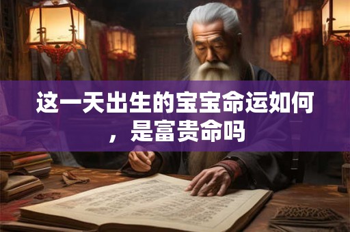 详细阅读:这一天出生的宝宝命运如何,是富贵命吗 这一天出生的宝宝命运如何,是富贵命吗