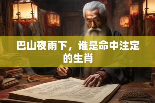 巴山夜雨下，谁是命中注定的生肖