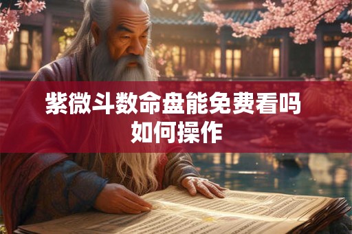 紫微斗数命盘能免费看吗 如何操作
