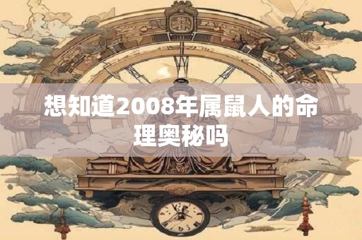 想知道2008年属鼠人的命理奥秘吗 想知道2008年属鼠人的命理奥秘吗
