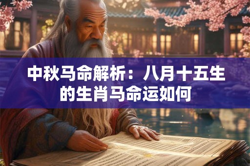 中秋马命解析：八月十五生的生肖马命运如何
