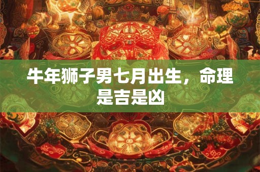 牛年狮子男七月出生，命理是吉是凶