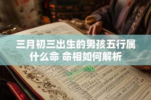 三月初三出生的男孩五行属什么命 命相如何解析