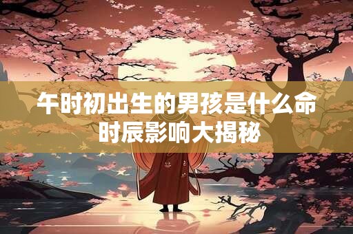 午时初出生的男孩是什么命 时辰影响大揭秘