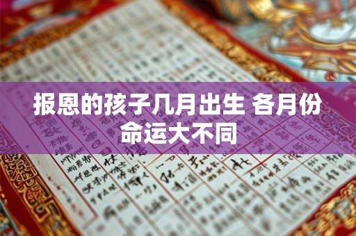 报恩的孩子几月出生 各月份命运大不同