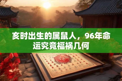 亥时出生的属鼠人，96年命运究竟福祸几何