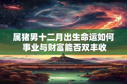属猪男十二月出生命运如何 事业与财富能否双丰收