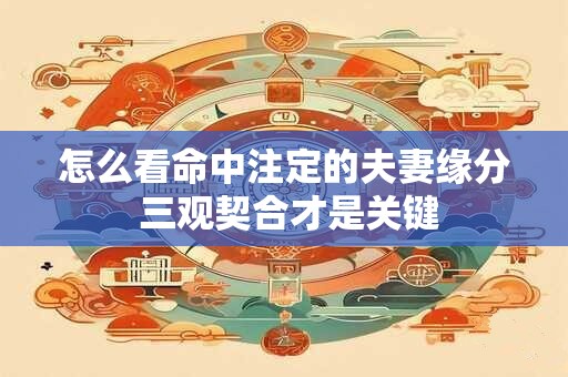 怎么看命中注定的夫妻缘分 三观契合才是关键