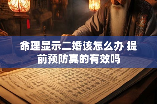 命理显示二婚该怎么办 提前预防真的有效吗