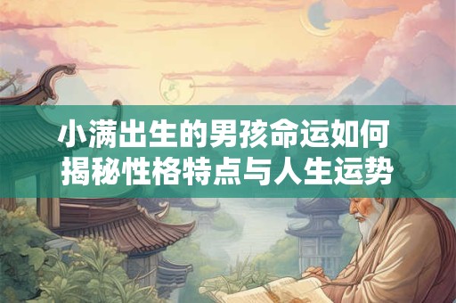 小满出生的男孩命运如何 揭秘性格特点与人生运势