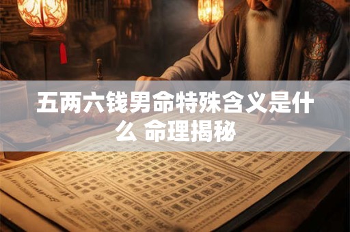 五两六钱男命特殊含义是什么 命理揭秘