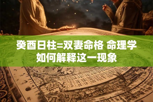 癸酉日柱=双妻命格 命理学如何解释这一现象
