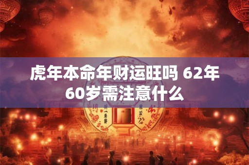 虎年本命年财运旺吗 62年60岁需注意什么